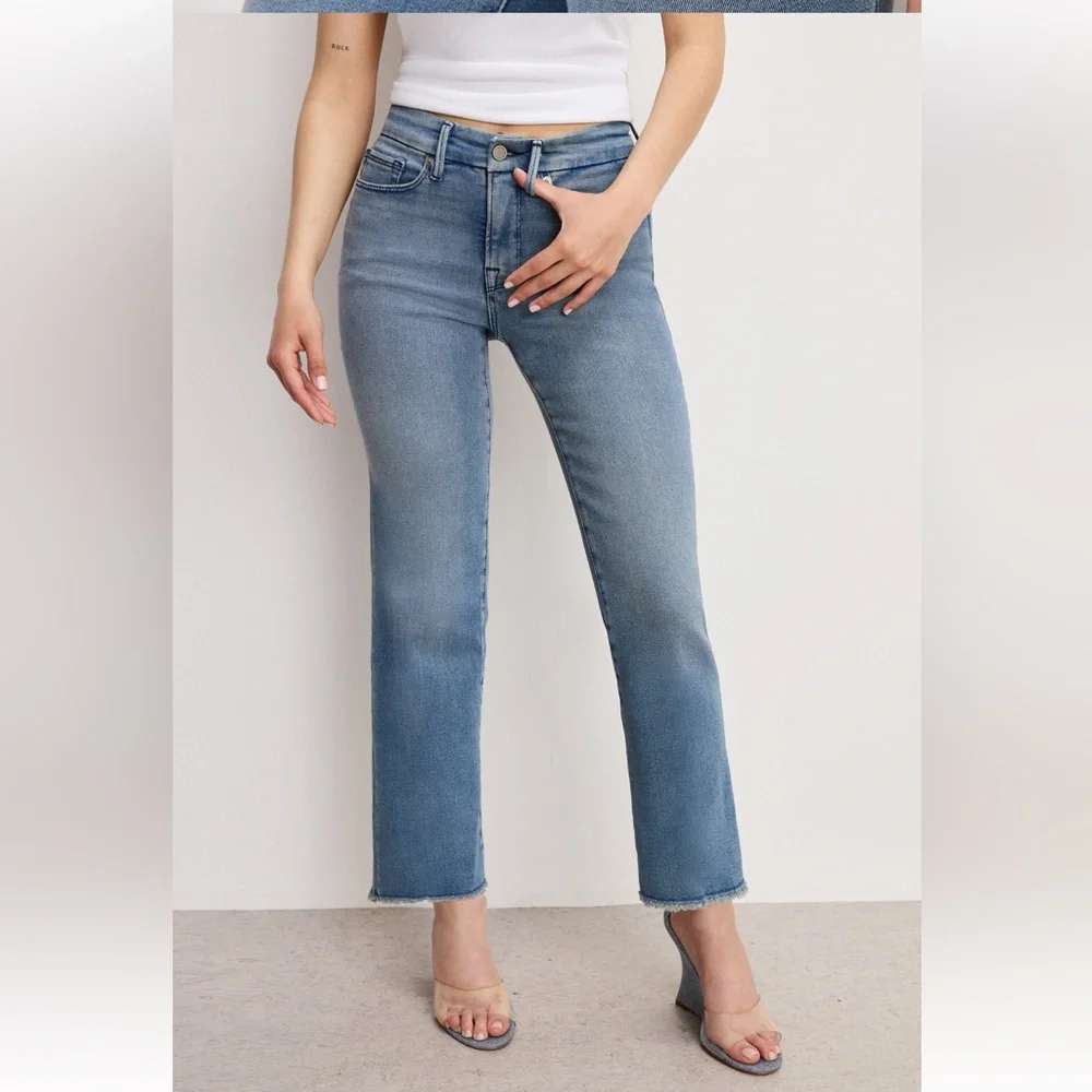 NWOT Good American Good Petite Straight Jeans Size 15 - Picture 3 of 6